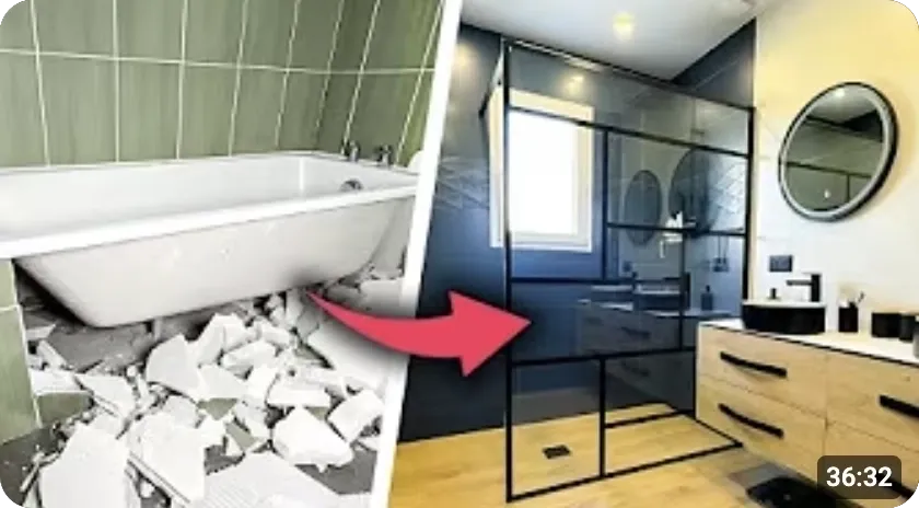 Salle de bain en douche à l'italienne — Make in France Réalisation Make in France : transformation d'une salle de bain en douche à l'italienne (Loir-et-Cher)
